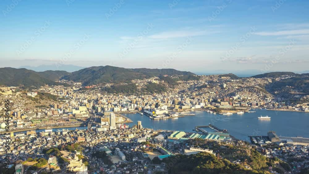 Nagasaki city skyline in Nagasaki, Japan time lapse Nagasaki city skyline in Nagasaki, Japan time lapse