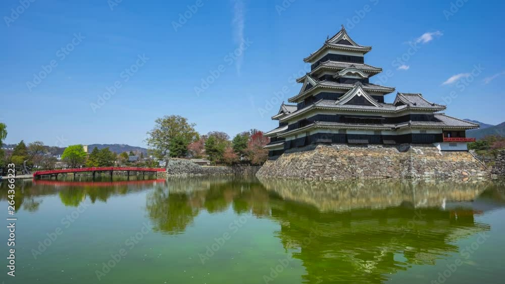 Timelapse of Matsumoto Castle landmark in Nagano, Japan time lapse Timelapse of Matsumoto Castle landmark in Nagano, Japan time lapse