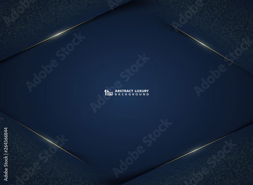 Abstract gradient dark blue luxury technology with gold glitters template background. illustration vector eps10