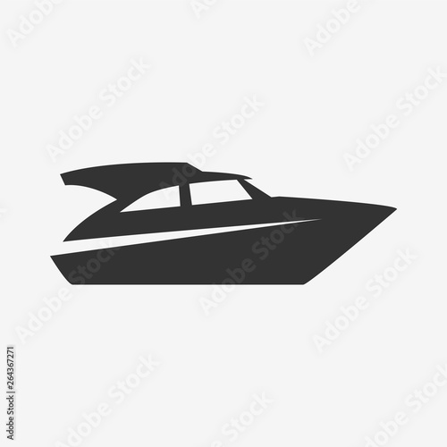 boat silhouette, vector icon.
