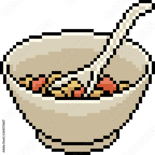 vector pixel art food bowl