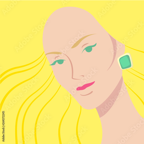 Woman with gold hairs portrait