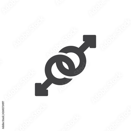 Gay gender sign vector icon. filled flat sign for mobile concept and web design. gay, sex gender glyph icon. Symbol, logo illustration. Pixel perfect vector graphics