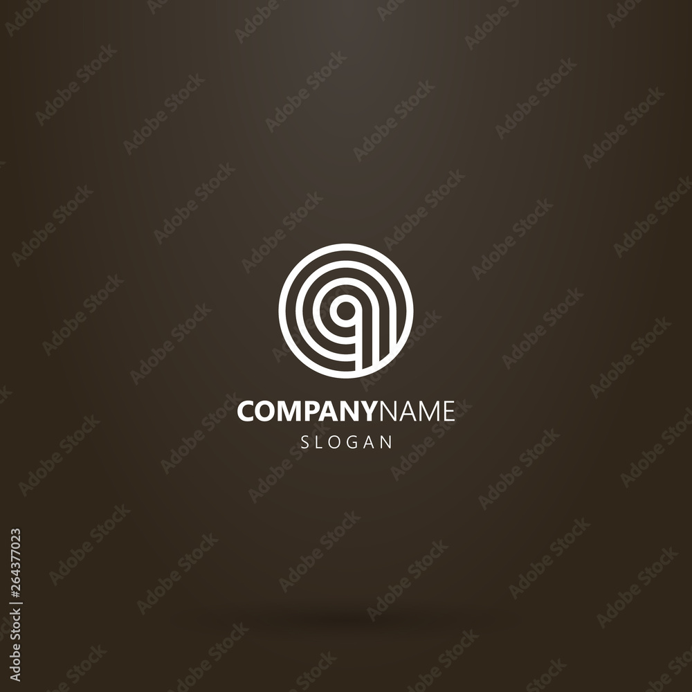 white logo on a black background. simple vector geometric round line art logo of three paths walking in a circle white logo on a black background. simple vector geometric round line art logo of three paths walking in a circle