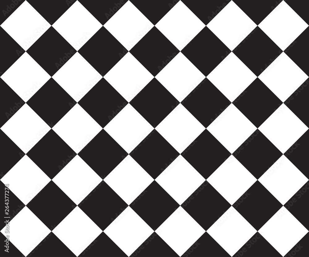 Black and white cage plaid. Ska background. Race flag. Vector seamless pattern Black and white cage plaid. Ska background. Race flag. Vector seamless pattern
