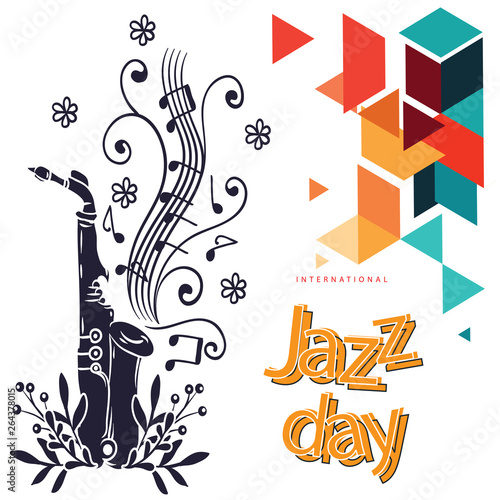 international jazz day logo design vector