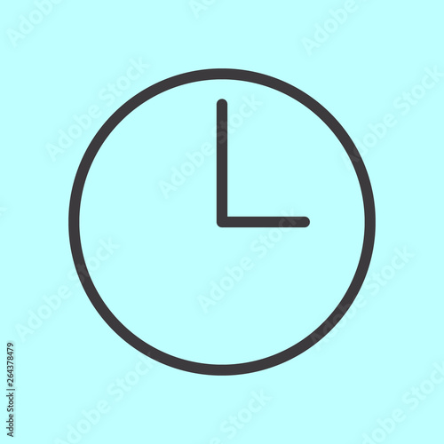 Analog, clock time vector illustration icon 