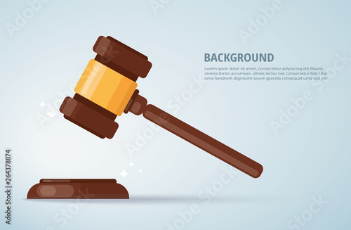 judge wood hammer background. concept of justice. vector illustration EPS10