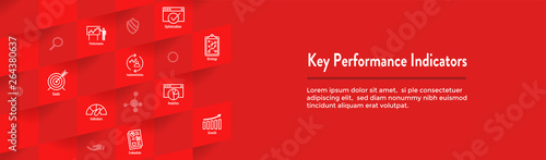 KPI - Key Performance Indicators Web Header Banner and Icon set