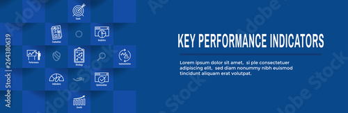 KPI - Key Performance Indicators Web Header Banner and Icon set