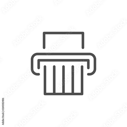 Paper shredder line icon