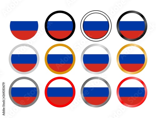 Russia state flag in globes