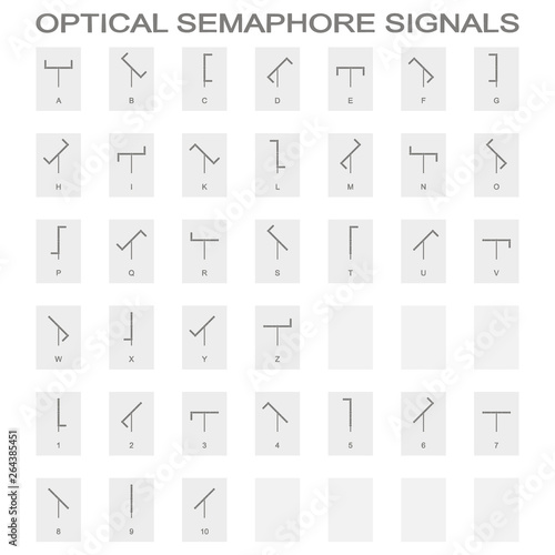 monochrome icon set with optical semaphore signals