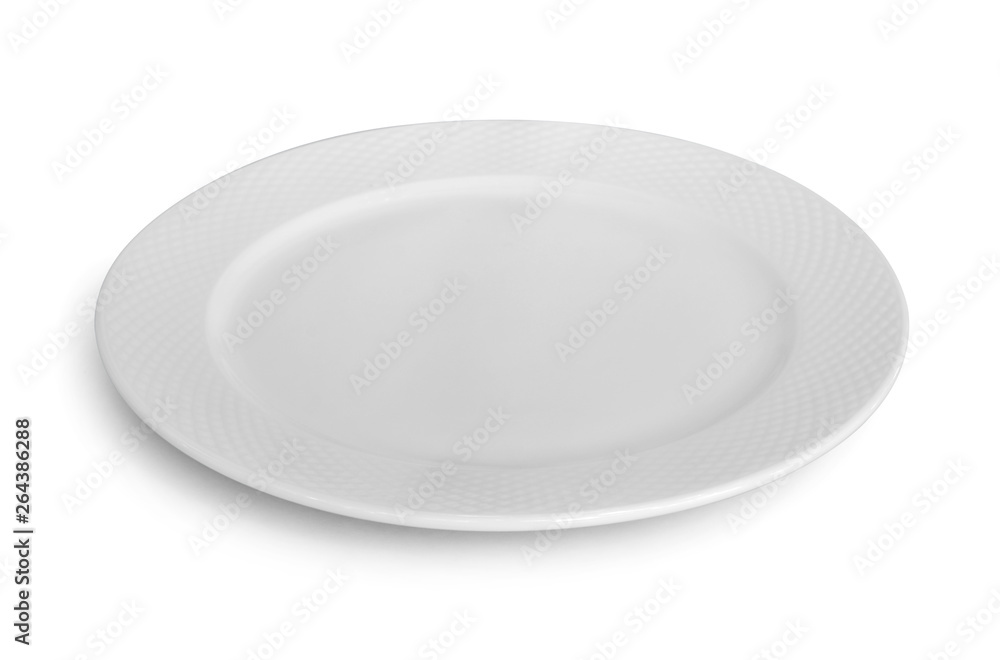 empty white plate isolated on white background. empty white plate isolated on white background.
