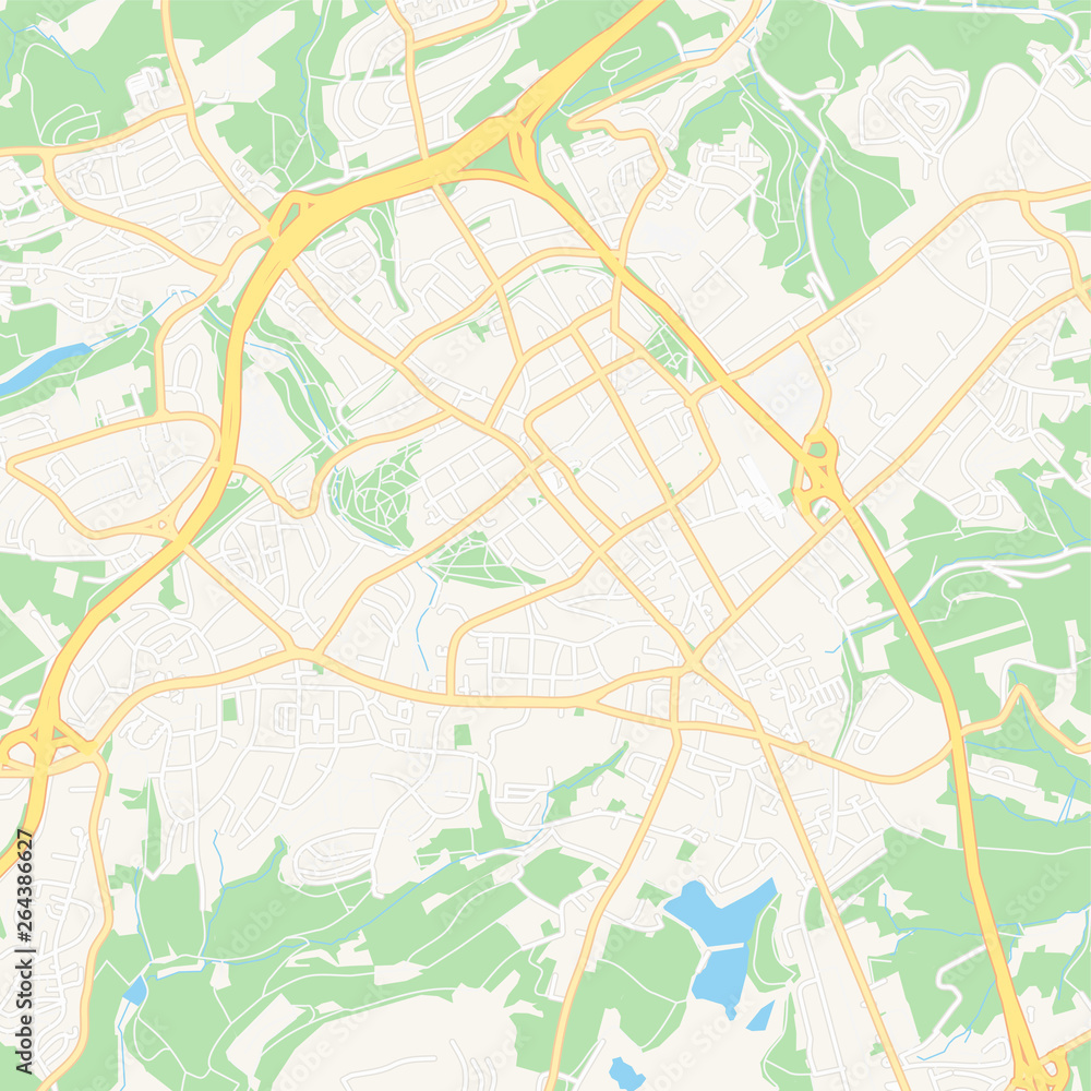 Velbert, Germany printable map