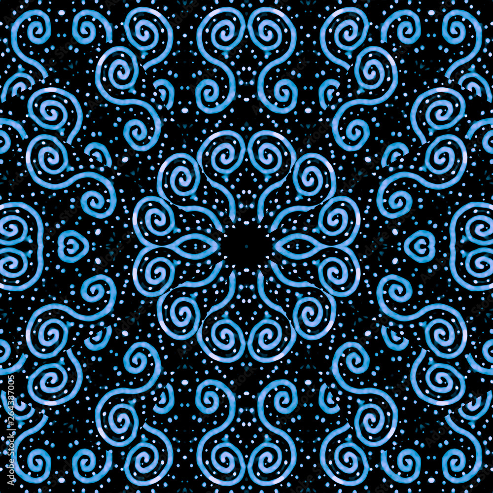 Spirals and Dots Motif Ornate Seamless Pattern