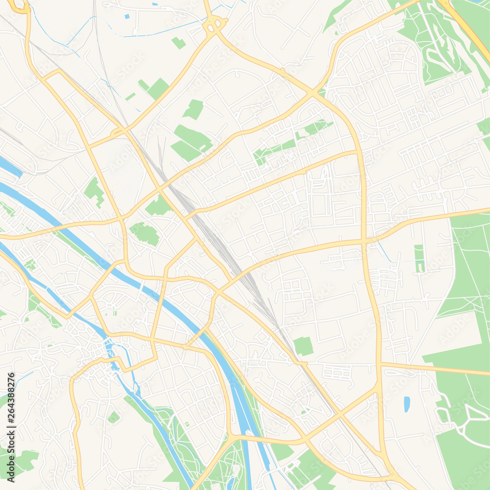 Bamberg, Germany printable map
