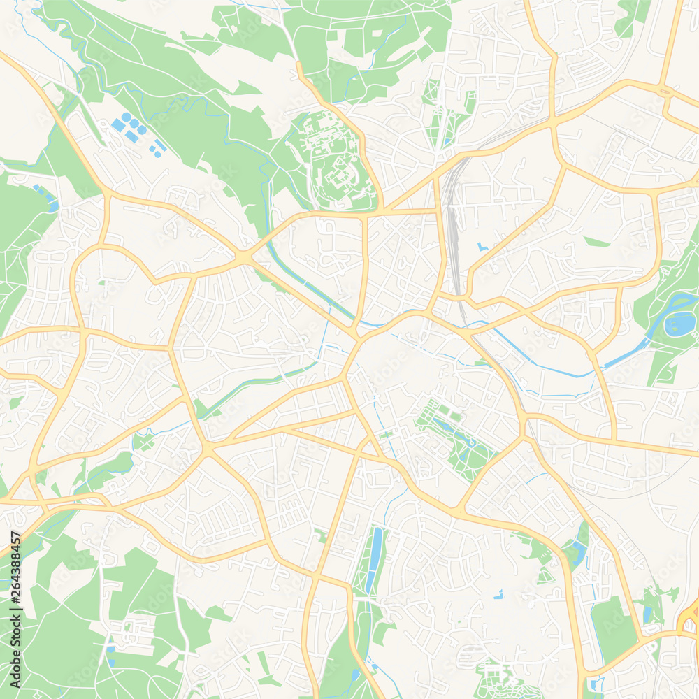 Bayreuth, Germany printable map