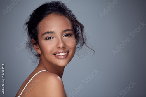 happy girl laughing to the camera photo