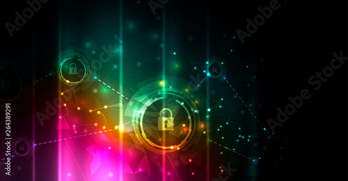 Cybersecurity and information or network protection. Future technology web services for business and internet project