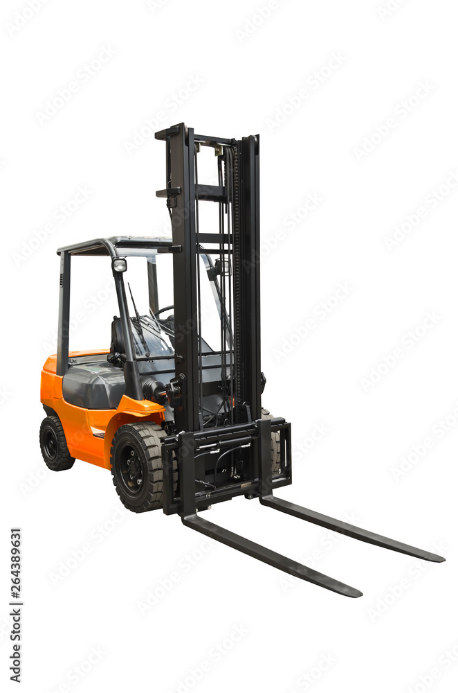 Electric pneumatic forklift isolated on a white background Electric pneumatic forklift isolated on a white background