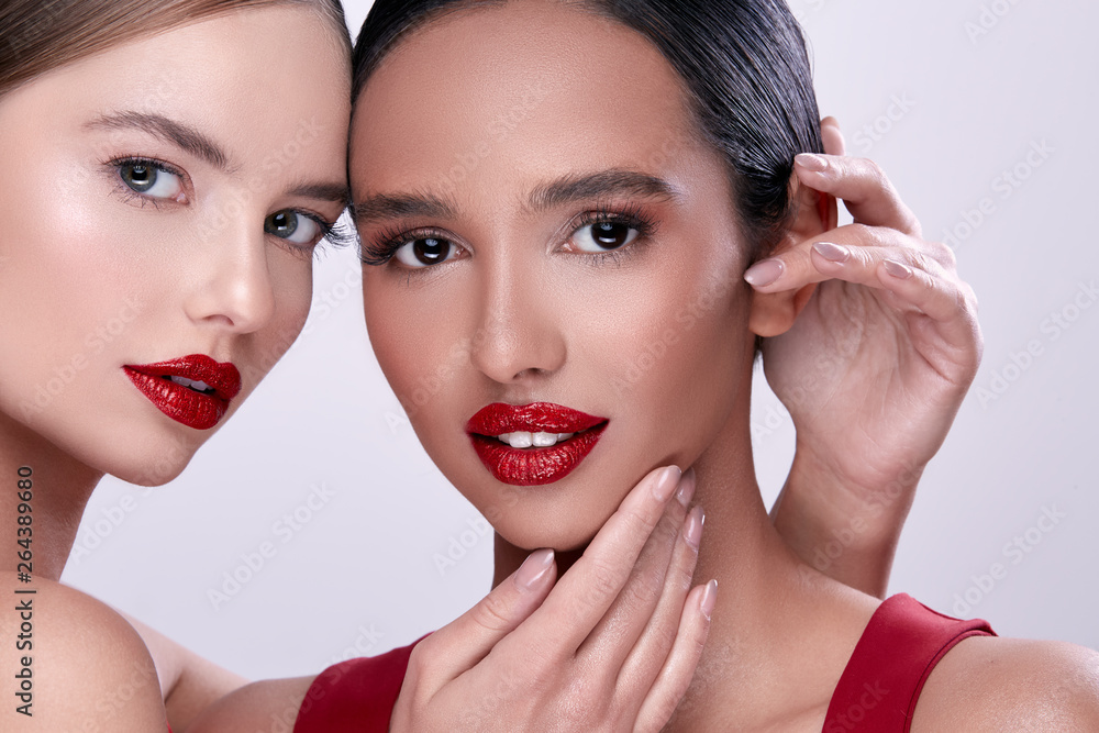 close-up portrait of women with make-up close-up portrait of women with make-up