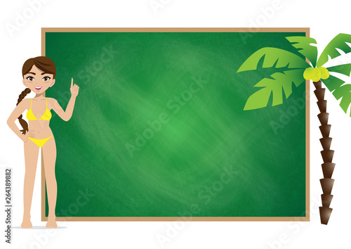 Summer season holiday. Cartoon character on the beach , people and activities design vector