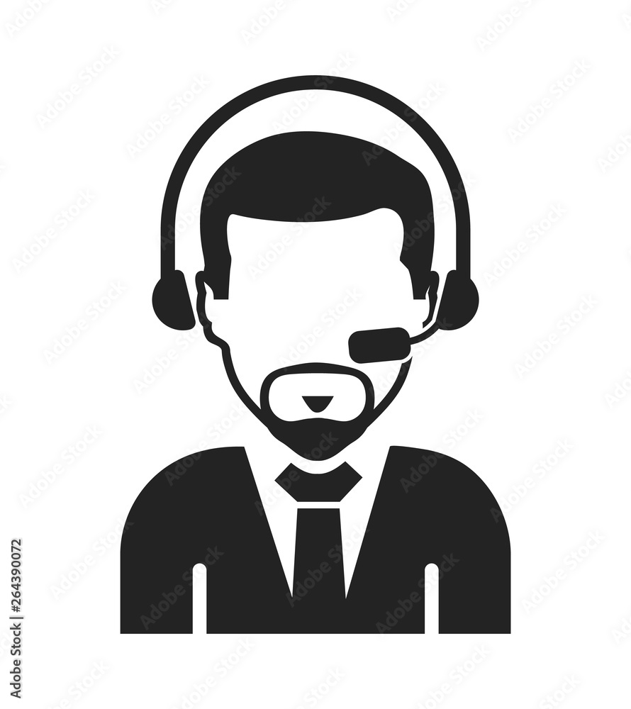 Male Costumer service icon. Flat style vector EPS. Male Costumer service icon. Flat style vector EPS.