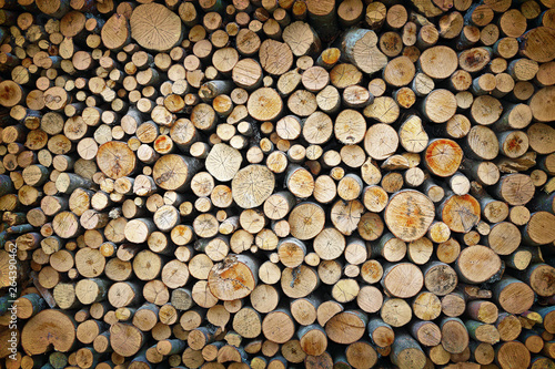 textured pile of beech firewood