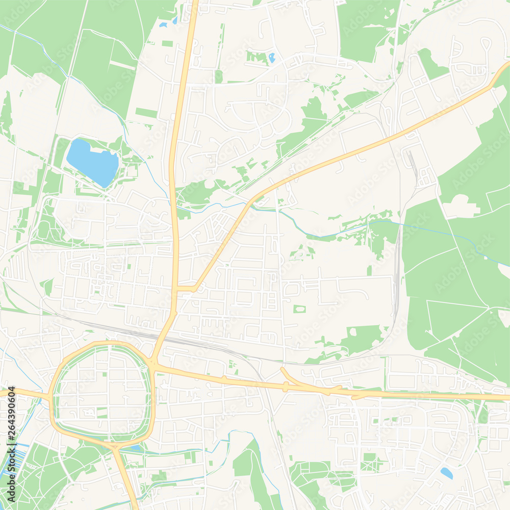 Fototapeta premium Neubrandenburg, Germany printable map