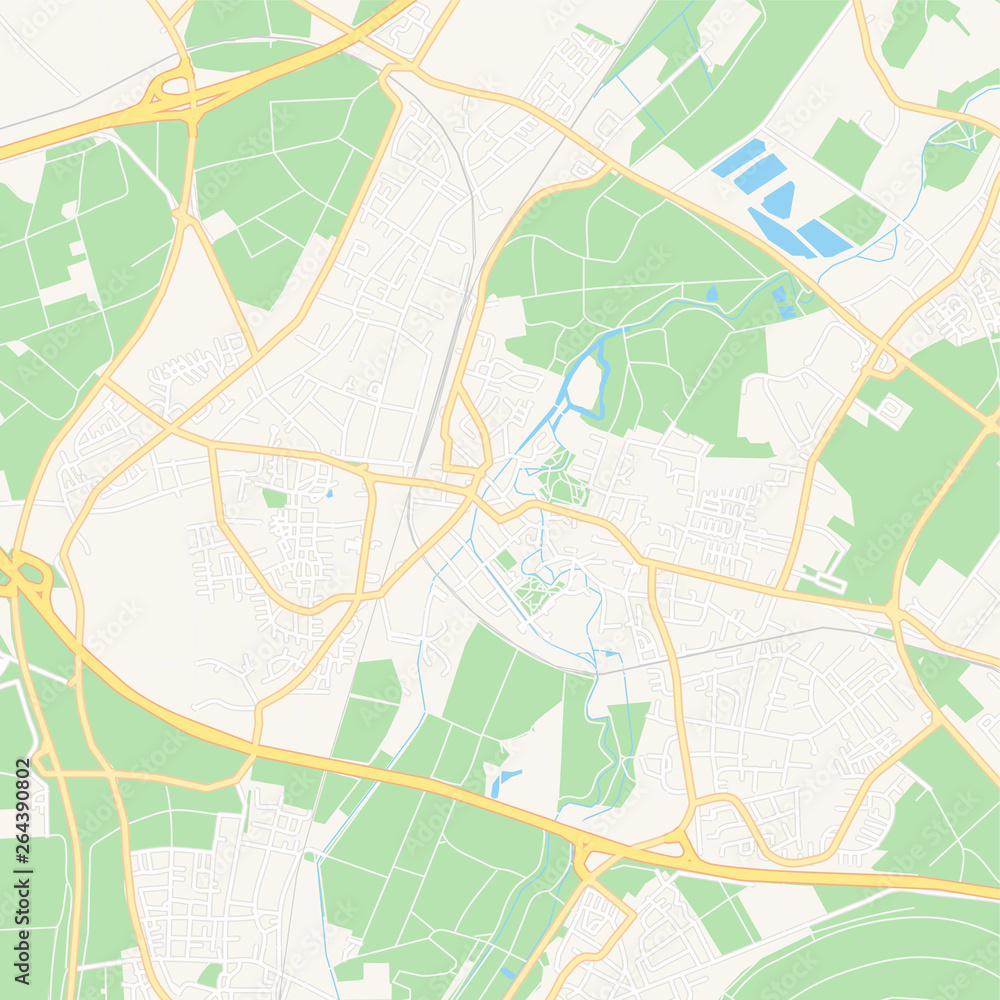 Fototapeta premium Grevenbroich, Germany printable map
