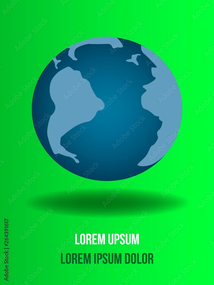 Global on green background. Go Green Ecology Background for Environmental Respect Posters