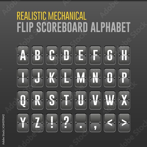Foto Mechanical Flip Scoreboard Alphabet