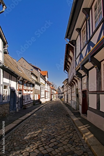 In den Straßen der Altstadt von Goslar im Harz in Niedersachsen, Deutschland