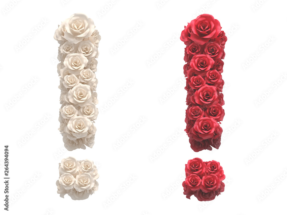 Obraz premium Red and White roses font.