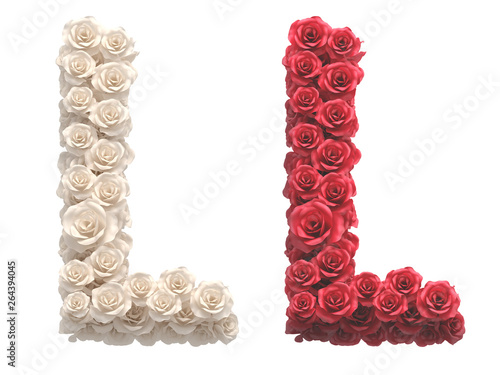 Red and White roses font.