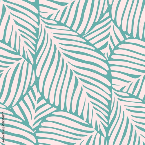 Abstract tropic leaf seamless pattern. Exotic plant.