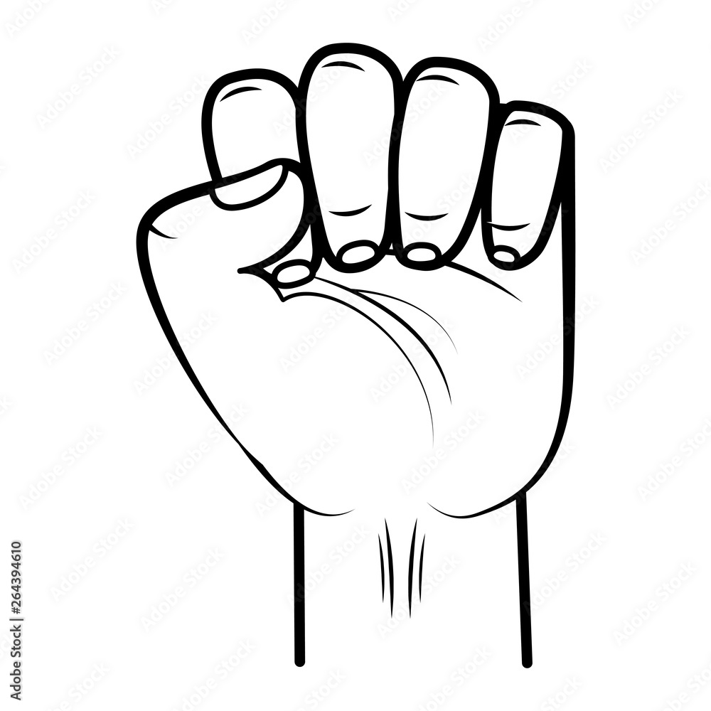 hand fist raised up hand fist raised up