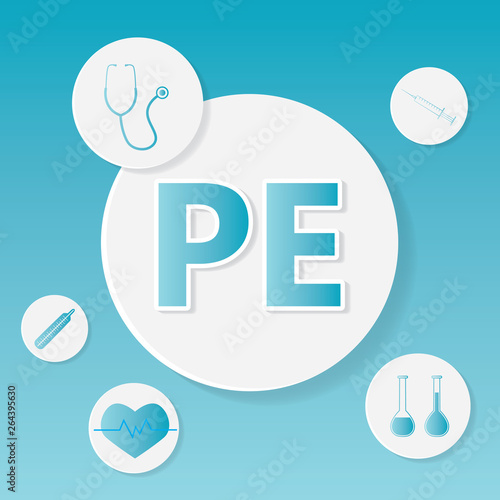PE (Pulmonary embolism) medical concept- vector illustration