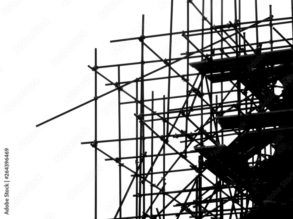 silhouette scaffolding elements black and white silhouette scaffolding elements black and white
