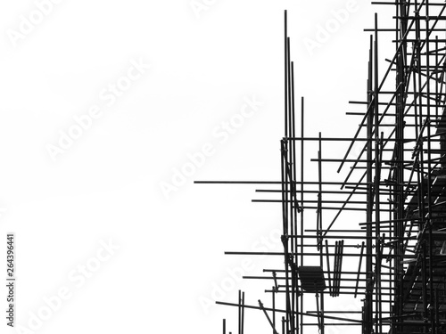 Stampa su tela silhouette scaffolding elements black and white