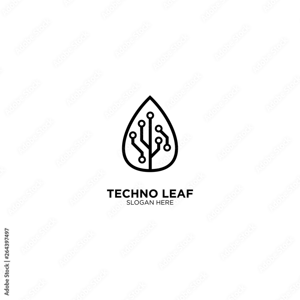 Techno Leaf logo template, vector illustration - Vector Techno Leaf logo template, vector illustration - Vector