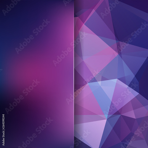Abstract purple mosaic background. Blur background. Triangle geometric background. Design elements. Vector illustration