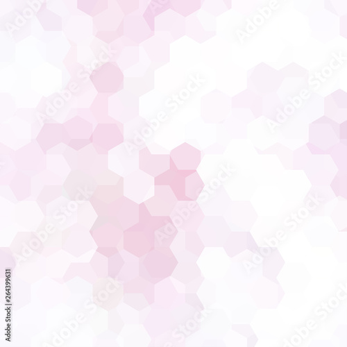 Abstract background consisting of pastel pink, white hexagons. Geometric design for business presentations or web template banner flyer. Vector illustration