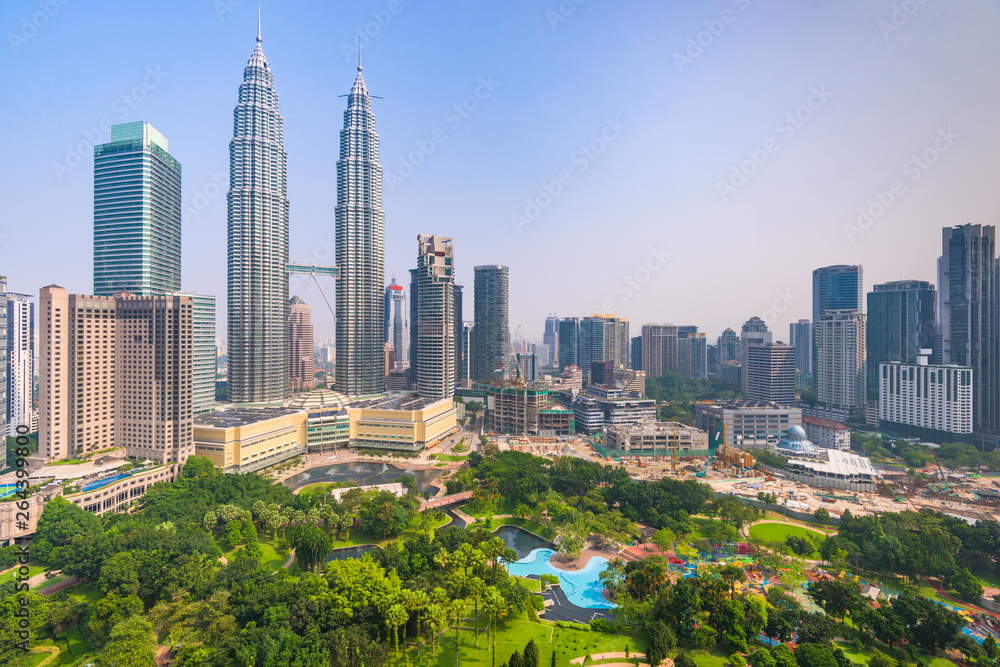 Obraz premium Kuala Lumpur, Malezja panoramę centrum miasta.
