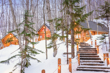 Furano, Hokkaido, Japan winter cabins
