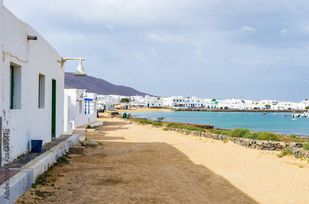 Seaport of Caleta de Sebo in La Graciosa island