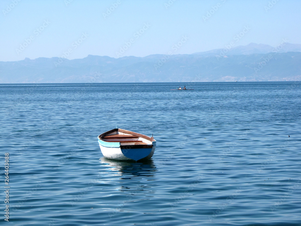 Naklejka premium Boat at Ohrid lake
