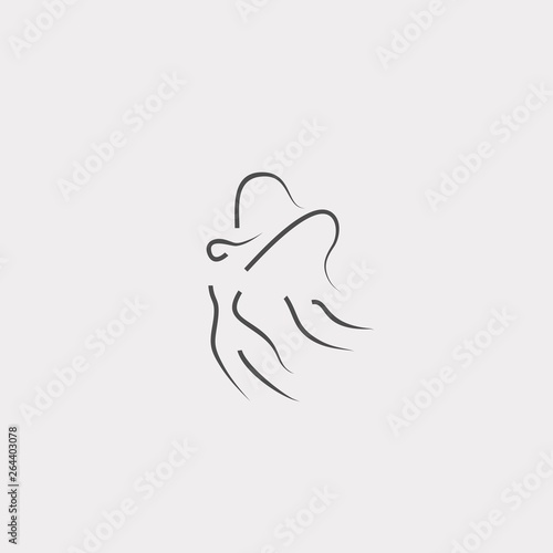 angel shape icon line illustration vector