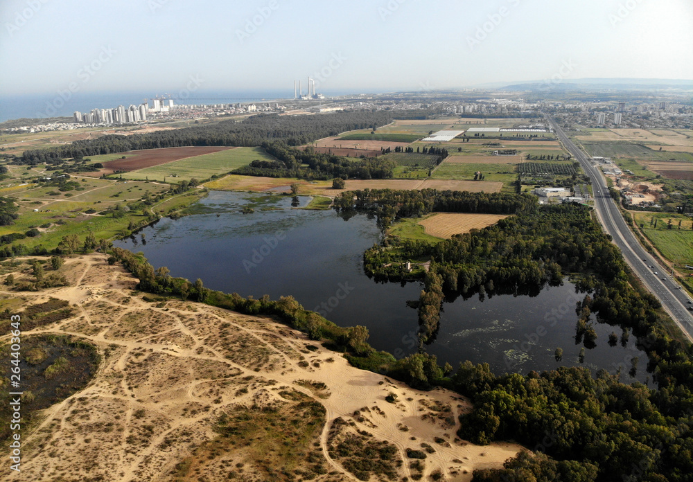 Sharon National Forest Park in the west of Hadera after a rainy winter